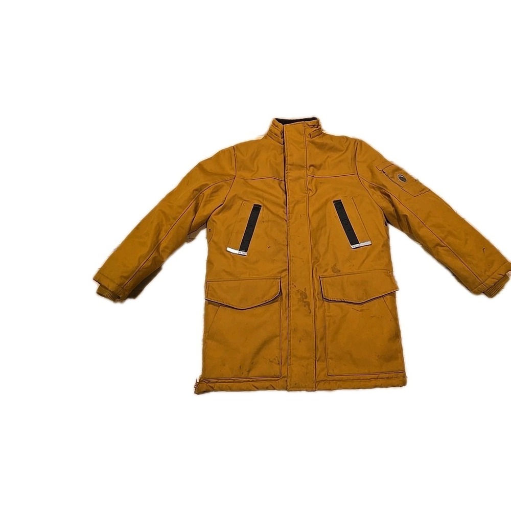 Awaknd Land all-season weather parka in mustard yellow Size L